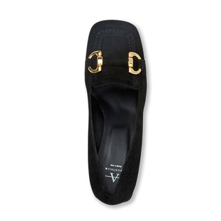 Aquatalia Corrina Women’s Shoes Suede Leather Slip-On Horse-Bit Pump (AQW1051)