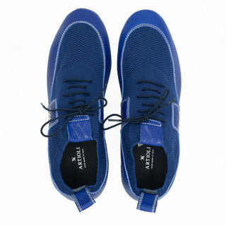 Artioli Shaquille Men's Luxury Italian Shoes Fabric / Calf-Skin Leather Sneaker (ART1127)