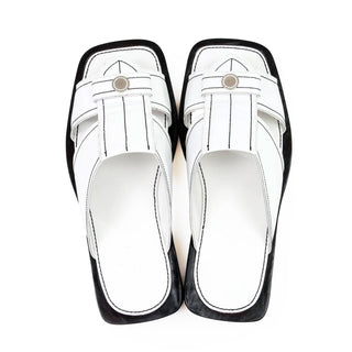 Artioli Procida Men's Luxury Italian Shoes Calf-Skin Leather Slip-On Sandal (ART1140)