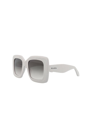 Alaia AA0065S LIGHT GREY/ SILVER STUDS Sunglasses