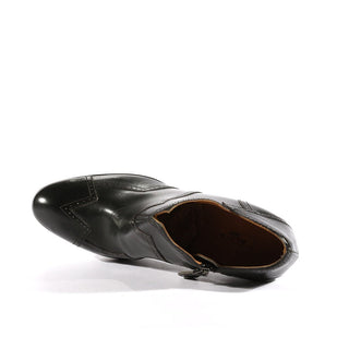 Alaia Black Leather Platform Bootie Women's Designer Shoes (ALAIA1503)-AmbrogioShoes