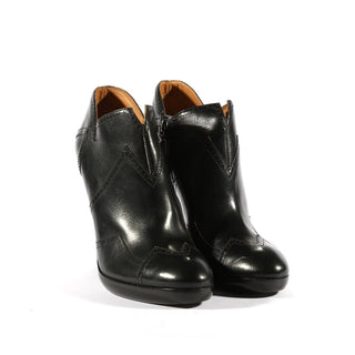 Alaia Black Leather Platform Bootie Women's Designer Shoes (ALAIA1503)-AmbrogioShoes