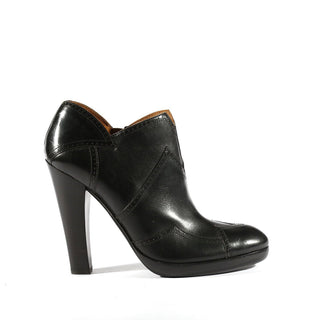 Alaia Black Leather Platform Bootie Women's Designer Shoes (ALAIA1503)-AmbrogioShoes