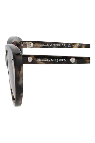 Alexander McQueen AM0189S Gradient Dark Havana/Spotted Dark Grey Havana Sunglasses