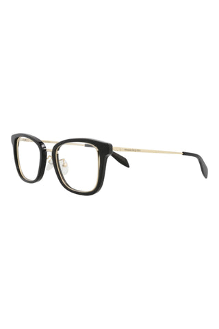 Alexander McQueen AM0225O Black/Light Gold Eyeglasses