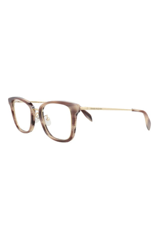 Alexander McQueen AM0225O Pink/Grey Horn/Light Gold Eyeglasses