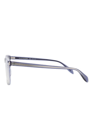 Alexander McQueen AM0247O Bilayer Transparent Blue/Crystal Eyeglasses
