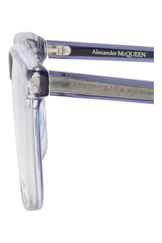 Alexander McQueen AM0247O Bilayer Transparent Blue/Crystal Eyeglasses