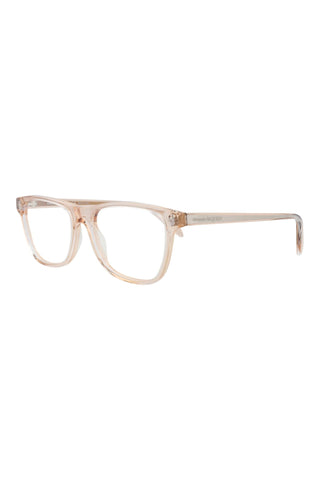 Alexander McQueen AM0248O Bilayer Transparent Nude Pink/Crystal Eyeglasses