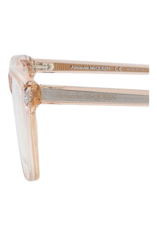 Alexander McQueen AM0248O Bilayer Transparent Nude Pink/Crystal Eyeglasses