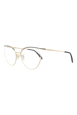 Alexander McQueen AM0256O Light Gold/Black Varnished Eyeglasses