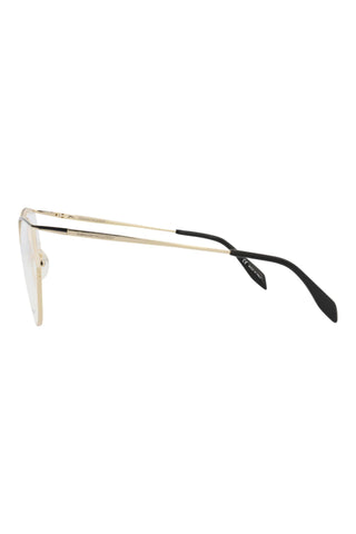 Alexander McQueen AM0256O Light Gold/Black Varnished Eyeglasses