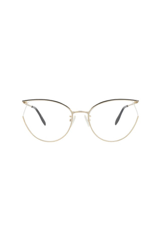 Alexander McQueen AM0256O Light Gold/Black Varnished Eyeglasses
