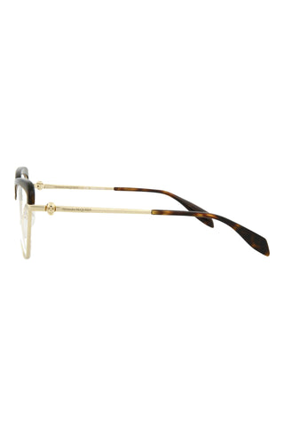 Alexander McQueen AM0259O Light Gold/Dark Havana Eyeglasses