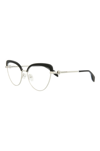 Alexander McQueen AM0259O Silver/Black Eyeglasses