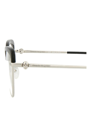 Alexander McQueen AM0259O Silver/Black Eyeglasses