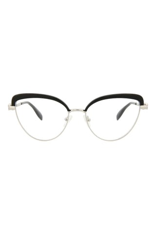 Alexander McQueen AM0259O Silver/Black Eyeglasses