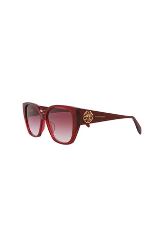 Alexander McQueen AM0284S Transparent Dark Burgundy Sunglasses