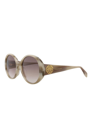 Alexander McQueen AM0285S Ivory Horn Sunglasses
