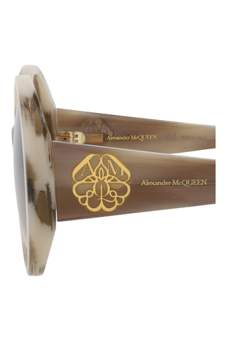 Alexander McQueen AM0285S Ivory Horn Sunglasses