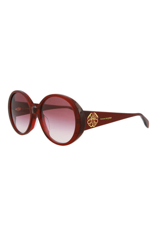 Alexander McQueen AM0285S Transparent Dark Burgundy Sunglasses