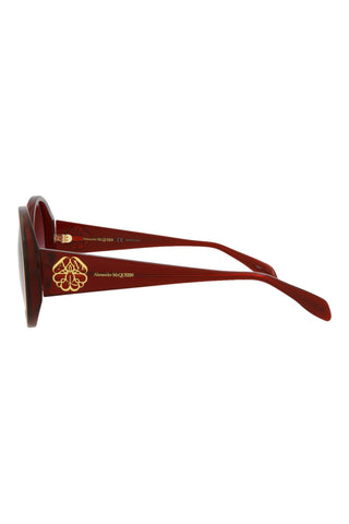 Alexander McQueen AM0285S Transparent Dark Burgundy Sunglasses