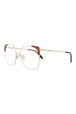 Alexander McQueen AM0312O Light Gold/Transparent Burgundy Eyeglasses