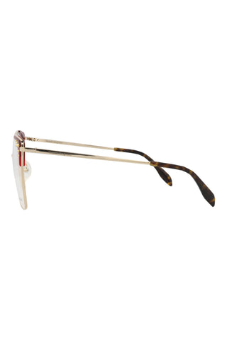 Alexander McQueen AM0312O Light Gold/Transparent Burgundy Eyeglasses