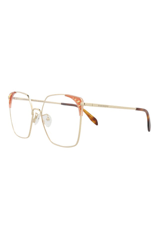 Alexander McQueen AM0312O Light Gold/Transparent Nude Eyeglasses