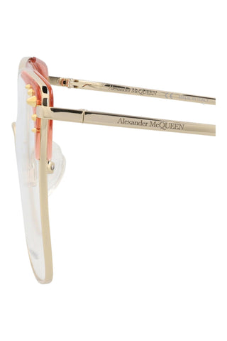 Alexander McQueen AM0312O Light Gold/Transparent Nude Eyeglasses