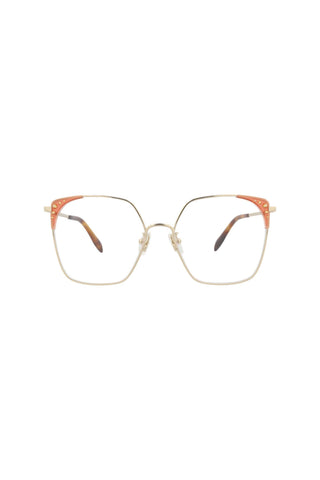 Alexander McQueen AM0312O Light Gold/Transparent Nude Eyeglasses