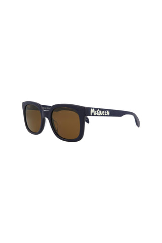 Alexander McQueen AM0348S Dark Blue Sunglasses