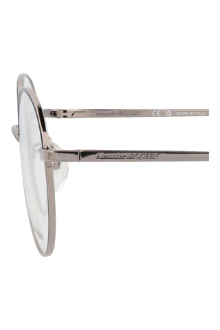 Alexander McQueen AM0369O Light Ruthenium/Matte Blue Varnish Eyeglasses