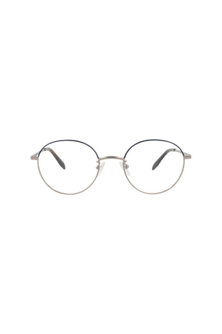 Alexander McQueen AM0369O Light Ruthenium/Matte Blue Varnish Eyeglasses