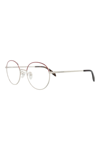 Alexander McQueen AM0369O Silver/Burgundy Eyeglasses
