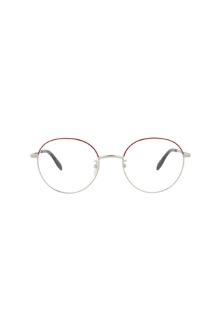 Alexander McQueen AM0369O Silver/Burgundy Eyeglasses