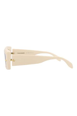 Alexander McQueen AM0426S Ivory w/Light Gold Studs Sunglasses