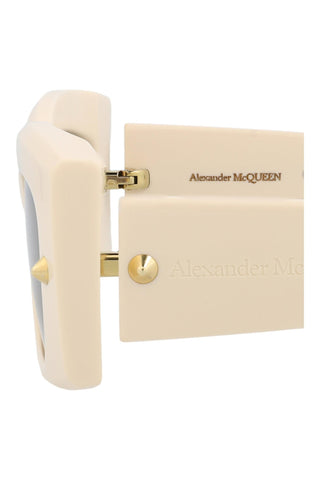 Alexander McQueen AM0426S Ivory w/Light Gold Studs Sunglasses