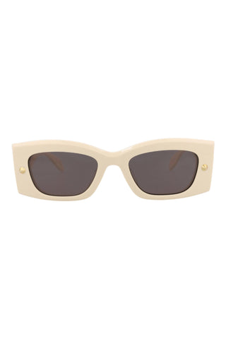 Alexander McQueen AM0426S Ivory w/Light Gold Studs Sunglasses