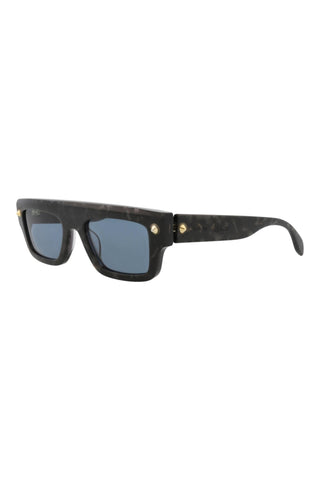 Alexander McQueen AM0427S Grey Havana w/Light Gold Studs Sunglasses