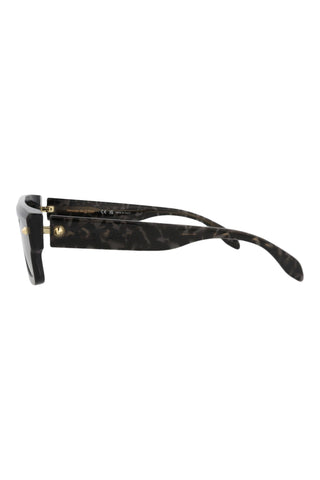 Alexander McQueen AM0427S Grey Havana w/Light Gold Studs Sunglasses