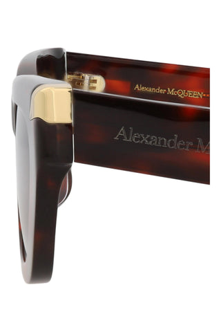 Alexander McQueen AM0440SA Dark Reddish Havana Sunglasses
