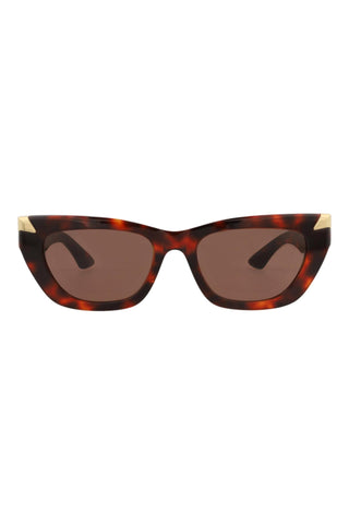 Alexander McQueen AM0440SA Dark Reddish Havana Sunglasses