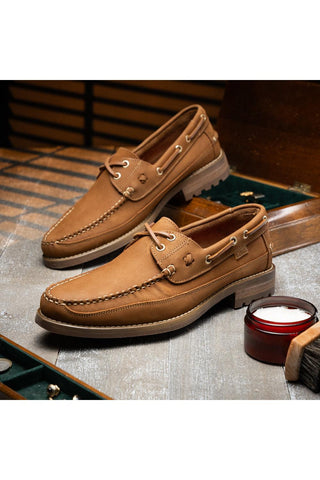 Amalfi Leather Derby - Bronze-Dellamoda