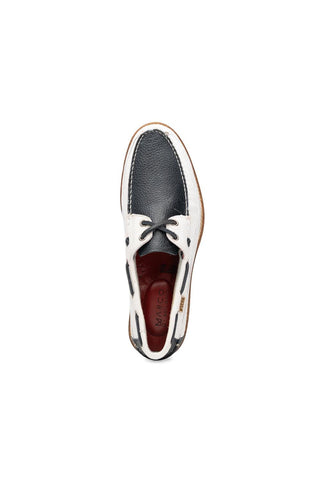 Amalfi Leather Derby - Navy & White-Dellamoda