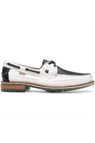 Amalfi Leather Derby - Navy & White-Dellamoda