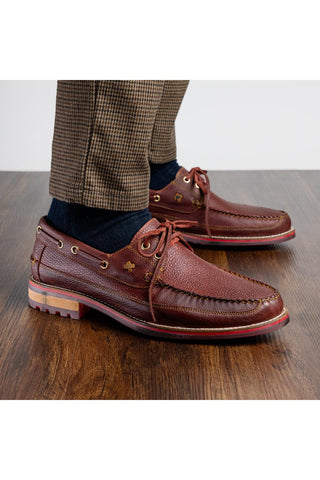 Amalfi Leather Derby - Wine-Dellamoda