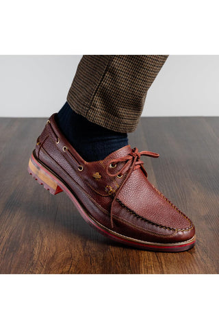Amalfi Leather Derby - Wine-Dellamoda