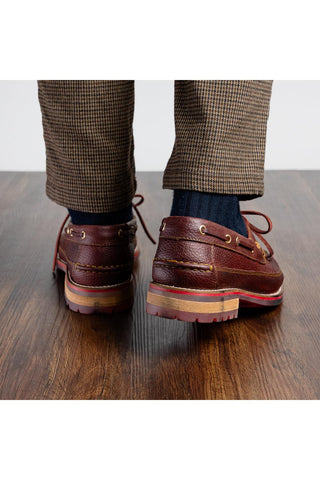 Amalfi Leather Derby - Wine-Dellamoda