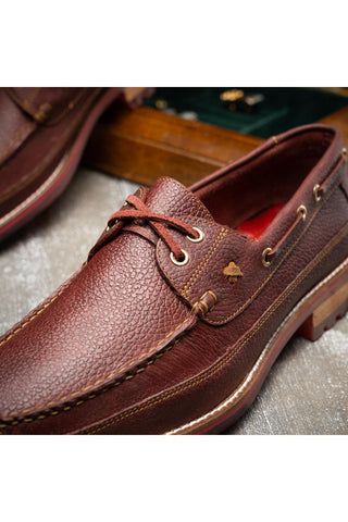 Amalfi Leather Derby - Wine-Dellamoda